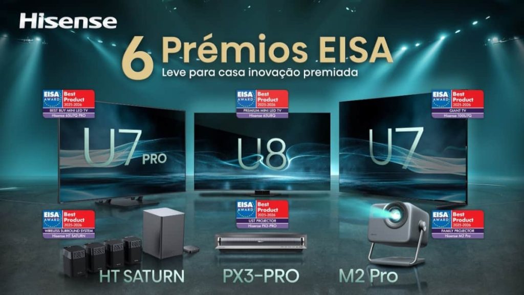 Hisense conquista 6 prémios EISA Hisense conquista 6 prémios EISA